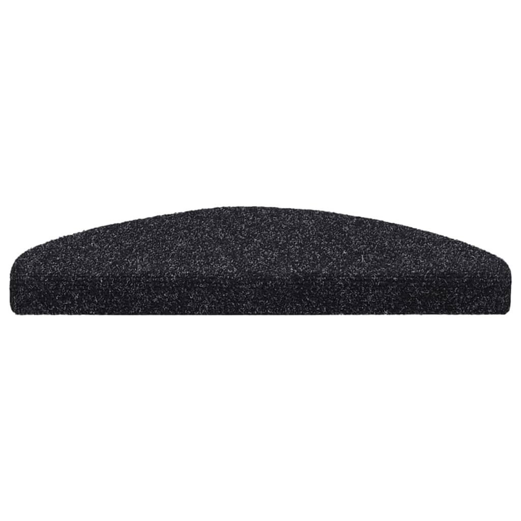 vidaXL Covorașe autoadezive pentru scări, 15 buc., 65x21x4 cm, negru, semirotunde, mari