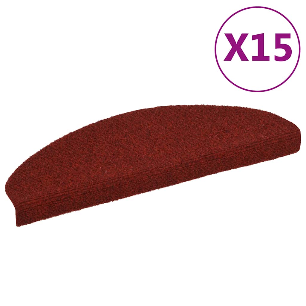 vidaXL Covorașe pentru scări autoadezive, 15 buc., 65x21x4 cm, roșu bordeaux, semirotunde, mari vidaXL Covorașe pentru scări autoadezive, 15 buc., 65x21x4 cm, roșu bordeaux, semirotunde, mari