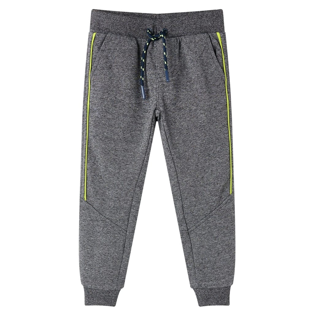 Pantaloni de trening pentru copii, gri melanj, 128 Pantaloni de trening pentru copii, gri melanj, 128