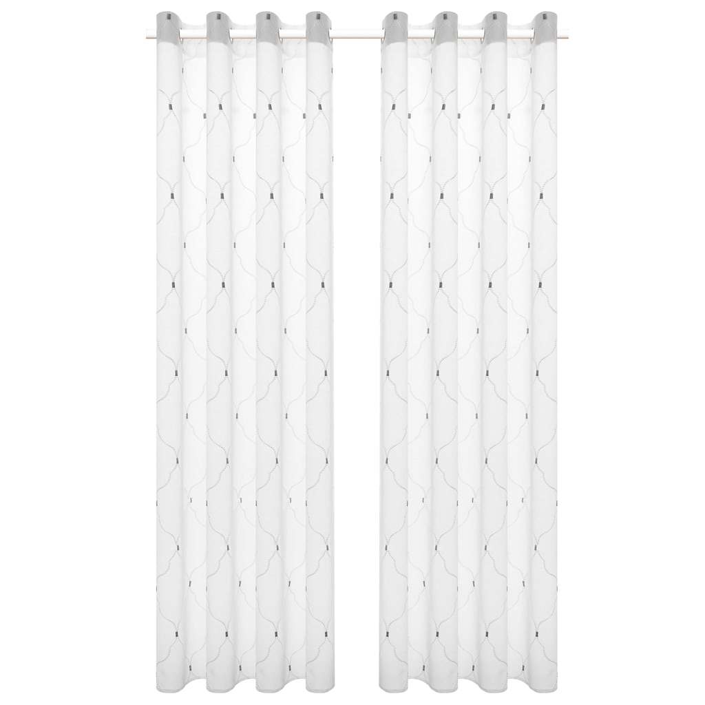 vidaXL Perdele 2 pcs Alb 140 x 245 cm Poliester