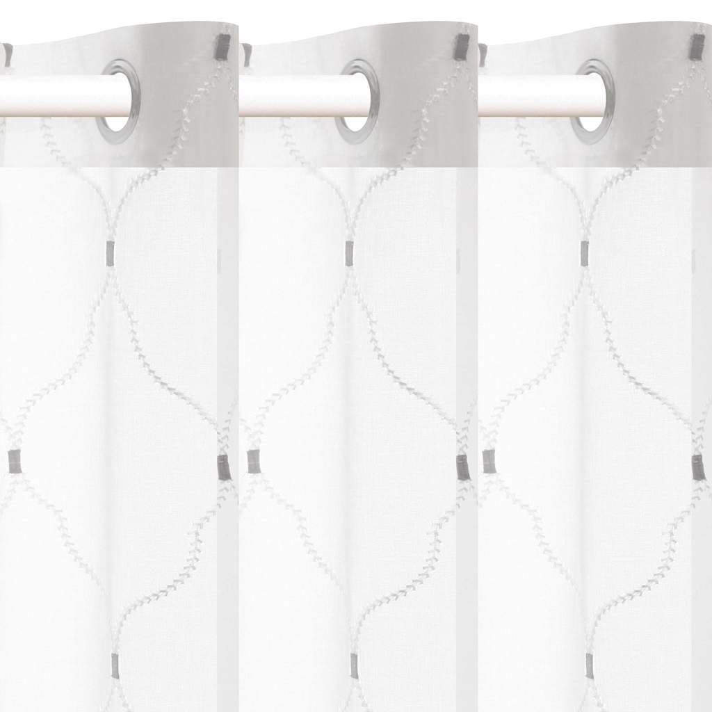 vidaXL Perdele 2 pcs Alb 140 x 245 cm Poliester