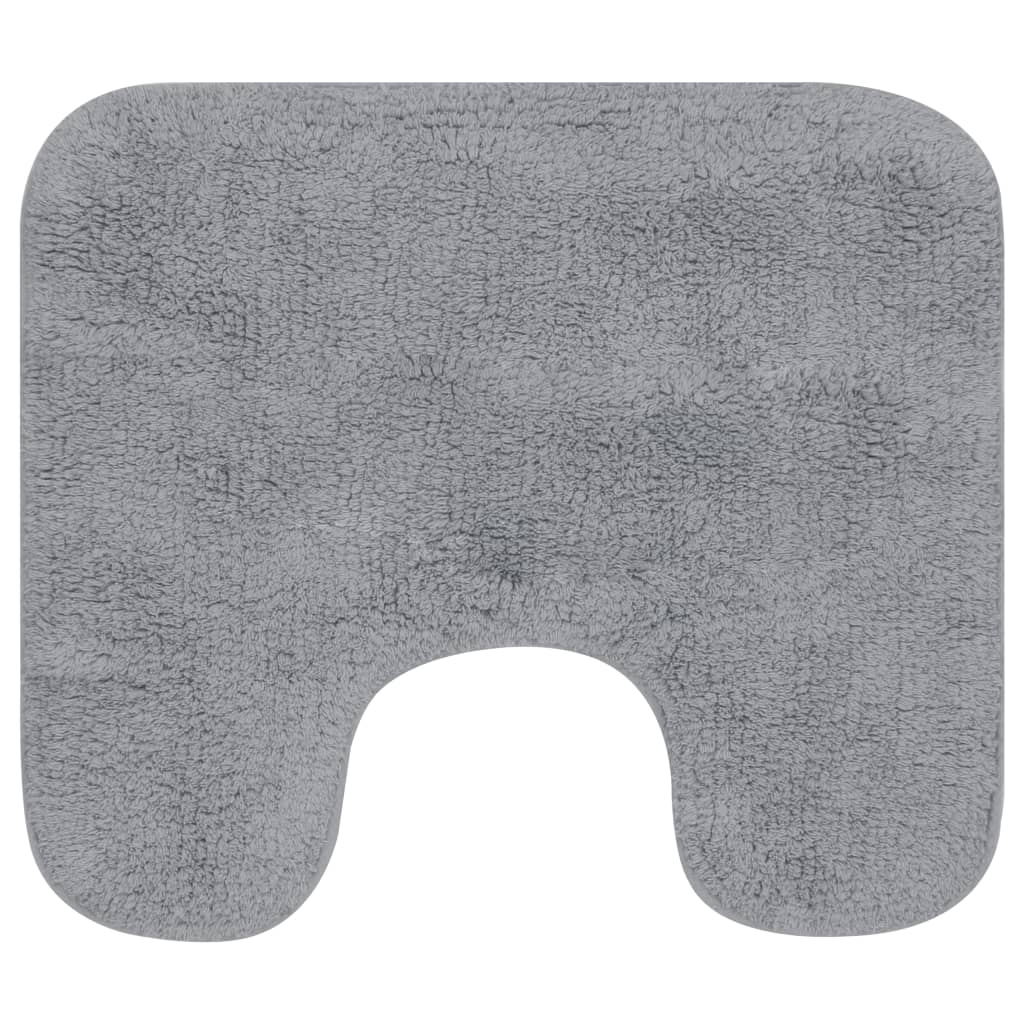 vidaXL Set covorașe baie, 3 piese, gri, material textil vidaXL Set covorașe baie, 3 piese, gri, material textil