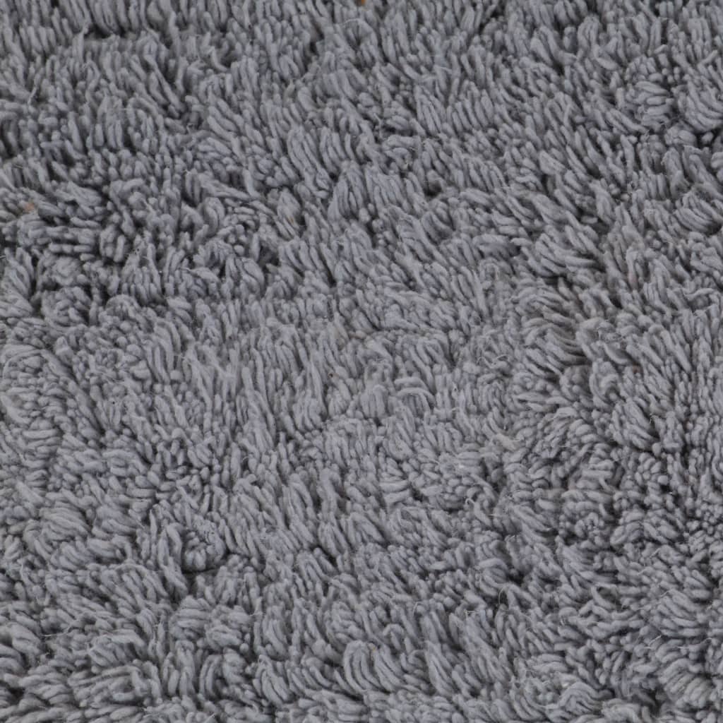 vidaXL Set covorașe baie, 3 piese, gri, material textil vidaXL Set covorașe baie, 3 piese, gri, material textil
