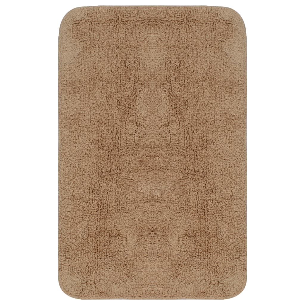vidaXL Set covorașe baie, 3 piese, bej, textil vidaXL Set covorașe baie, 3 piese, bej, textil