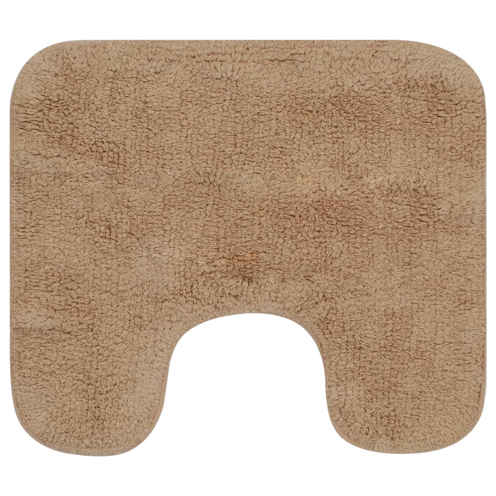 vidaXL Set covorașe baie, 3 piese, bej, textil vidaXL Set covorașe baie, 3 piese, bej, textil