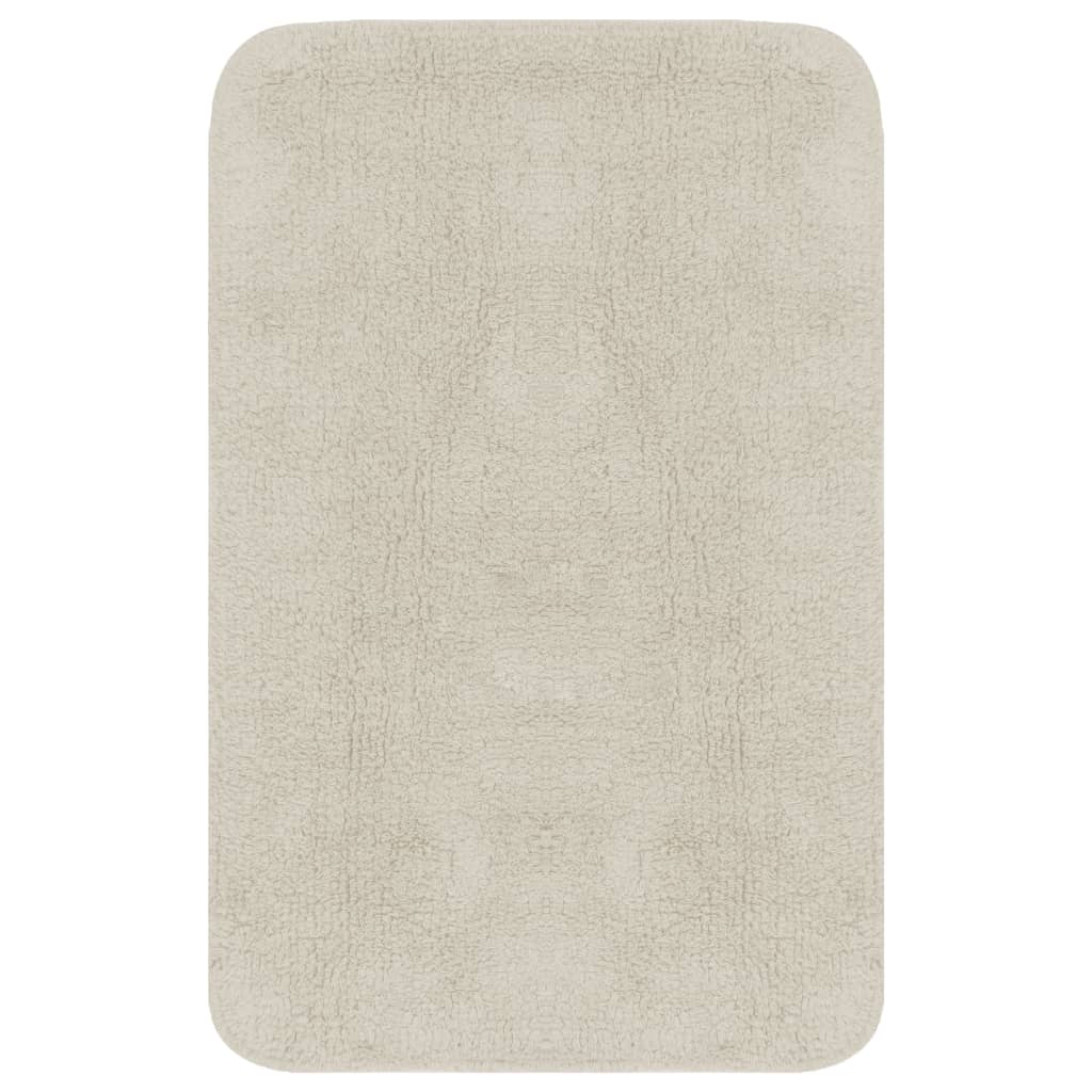 vidaXL Set covorașe baie, 3 piese, alb, textil vidaXL Set covorașe baie, 3 piese, alb, textil