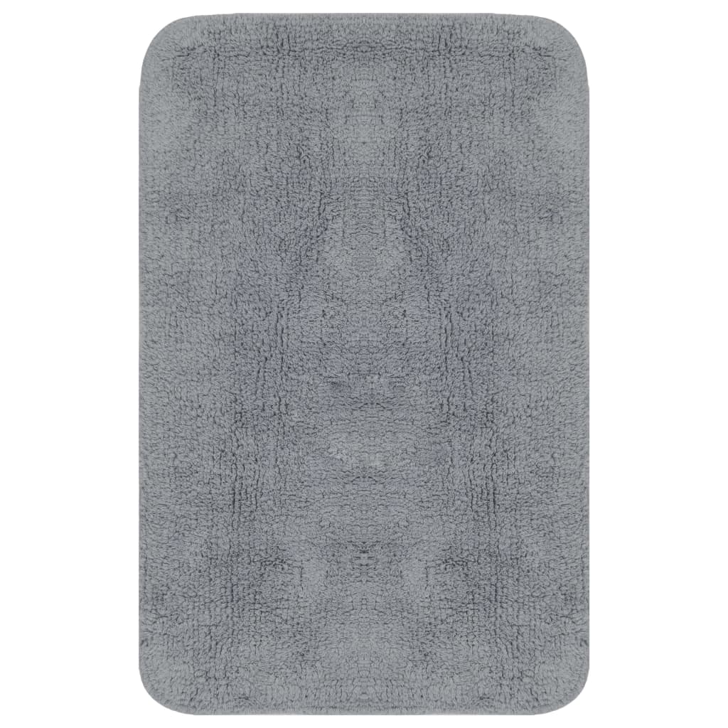 vidaXL Set covorașe baie, 2 buc., gri, textil vidaXL Set covorașe baie, 2 buc., gri, textil