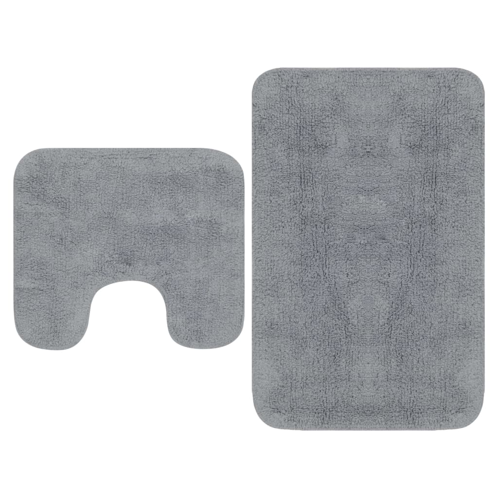 vidaXL Set covorașe baie, 2 buc., gri, textil vidaXL Set covorașe baie, 2 buc., gri, textil