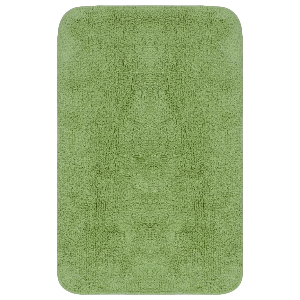 vidaXL Set covorașe baie, 2 buc., verde, material textil vidaXL Set covorașe baie, 2 buc., verde, material textil