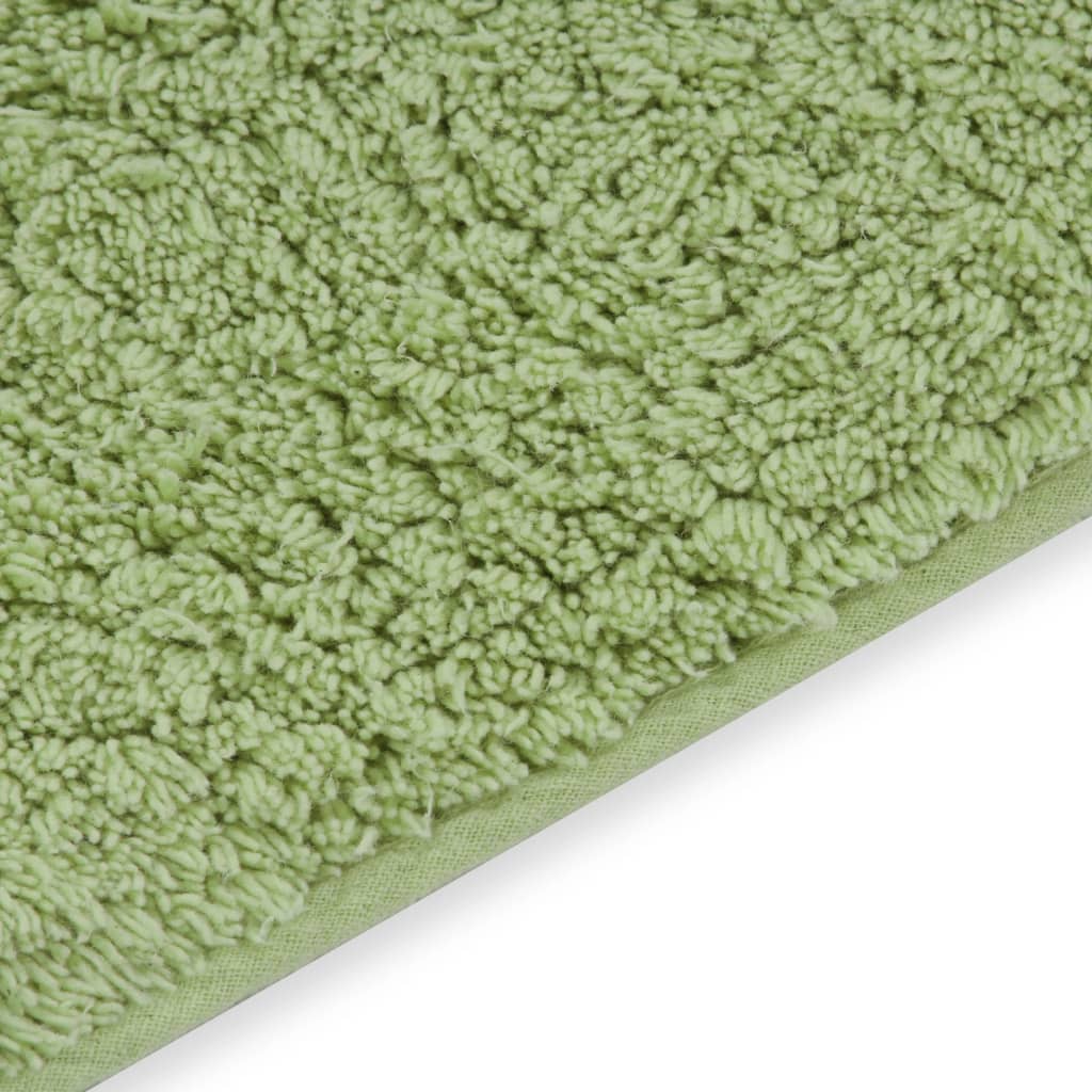 vidaXL Set covorașe baie, 2 buc., verde, material textil vidaXL Set covorașe baie, 2 buc., verde, material textil