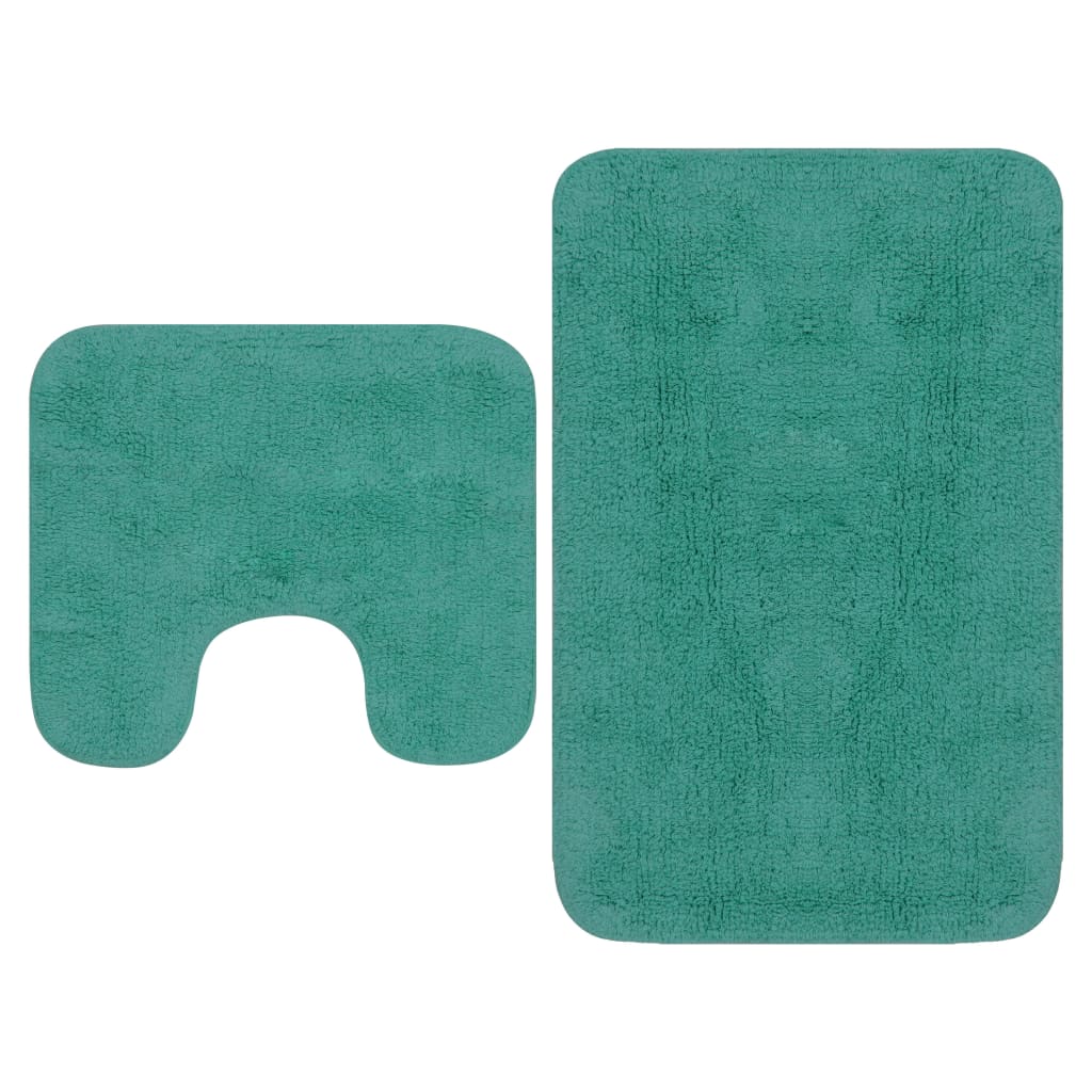 vidaXL Set covorașe baie, 2 buc., textil, turcoaz vidaXL Set covorașe baie, 2 buc., textil, turcoaz