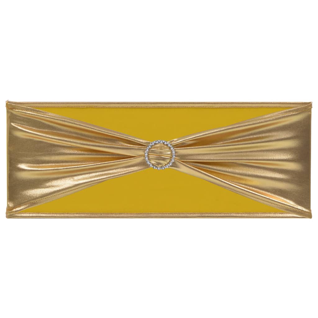 vidaXL Fundă de scaun elastică, 25 buc., cataramă cu diamante, auriu vidaXL Fundă de scaun elastică, 25 buc., cataramă cu diamante, auriu