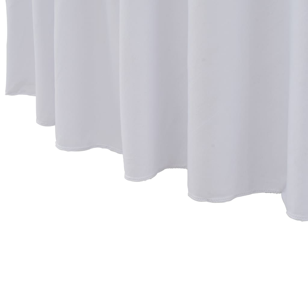 vidaXL Huse elastice de masă lungi, 2 buc., alb, 180x74 cm vidaXL Huse elastice de masă lungi, 2 buc., alb, 180x74 cm