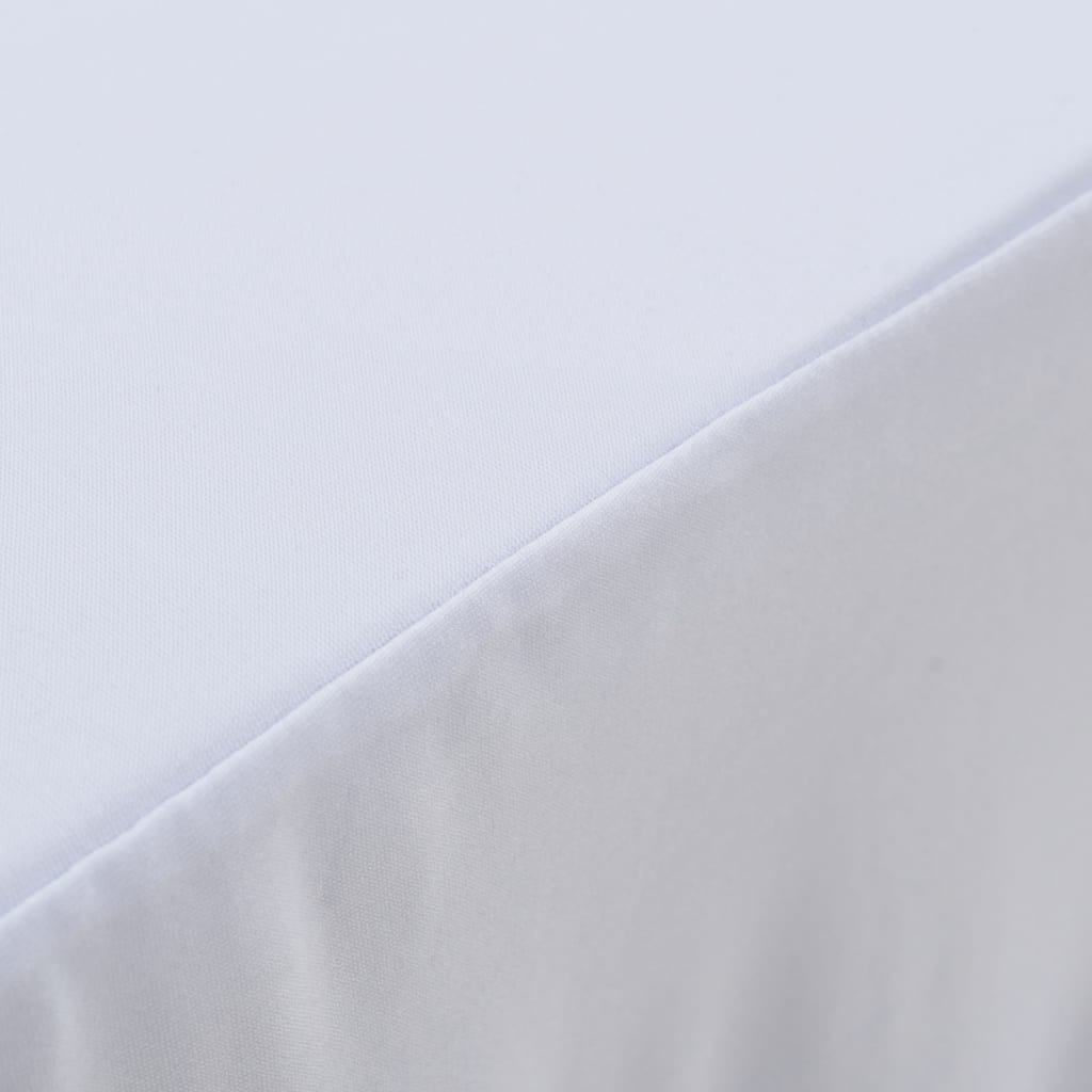 vidaXL Huse elastice de masă lungi, 2 buc., alb, 120 x 60,5 x 74 cm vidaXL Huse elastice de masă lungi, 2 buc., alb, 120 x 60,5 x 74 cm
