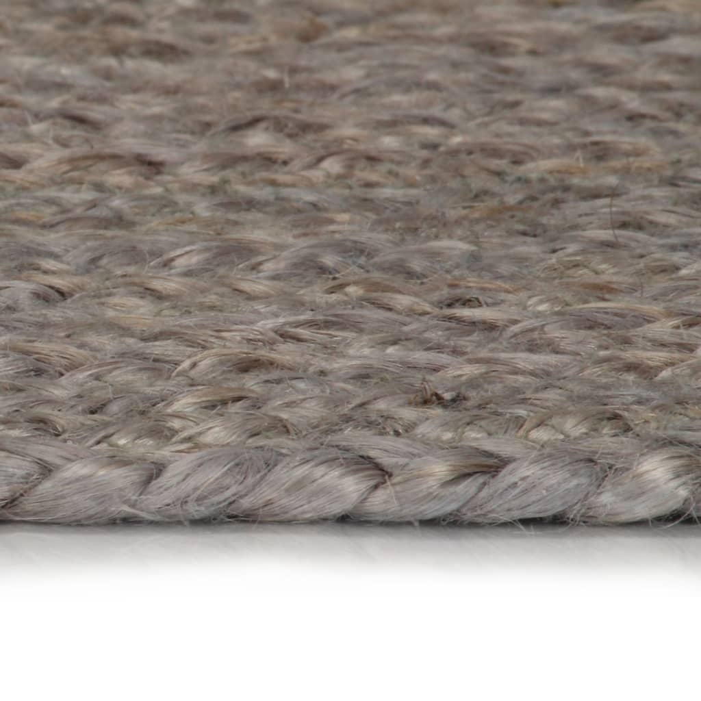 vidaXL Covor manual, gri, 120 cm, iută, rotund