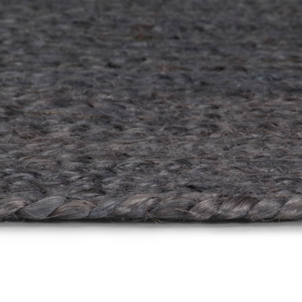 vidaXL Covor manual, gri închis, 150 cm, iută, rotund