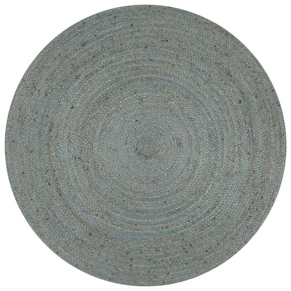 vidaXL Covor manual, verde măsliniu, 120 cm, iută, rotund