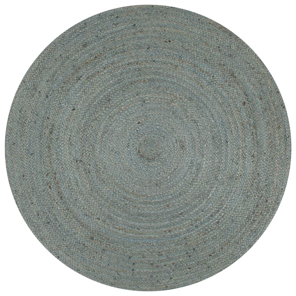 vidaXL Covor manual, verde măsliniu, 150 cm, iută, rotund
