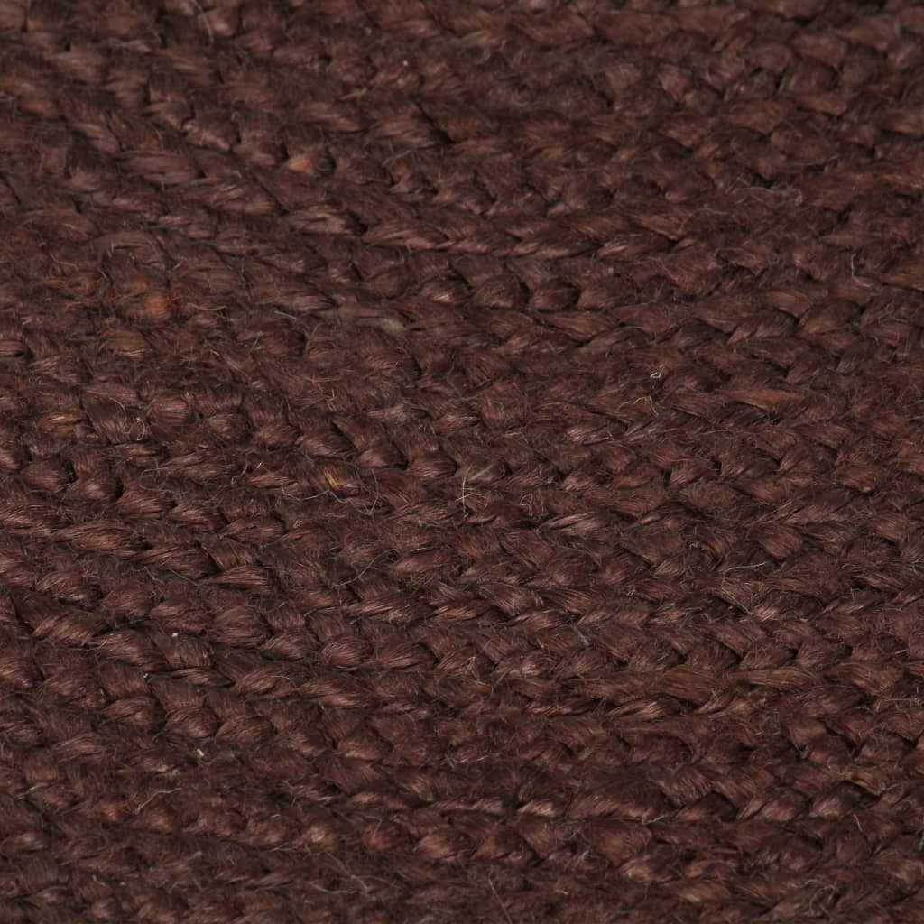 vidaXL Covor manual, maro, 90 cm, iută, rotund