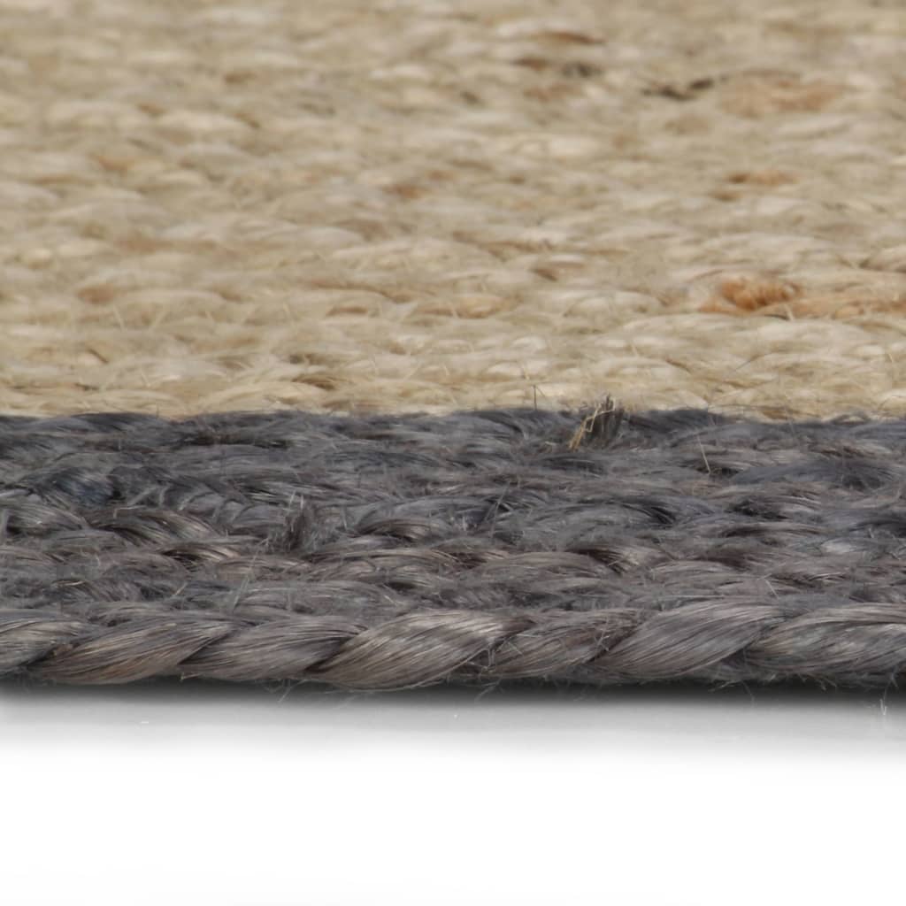 vidaXL Covor manual cu margine gri închis, 120 cm, iută vidaXL Covor manual cu margine gri închis, 120 cm, iută