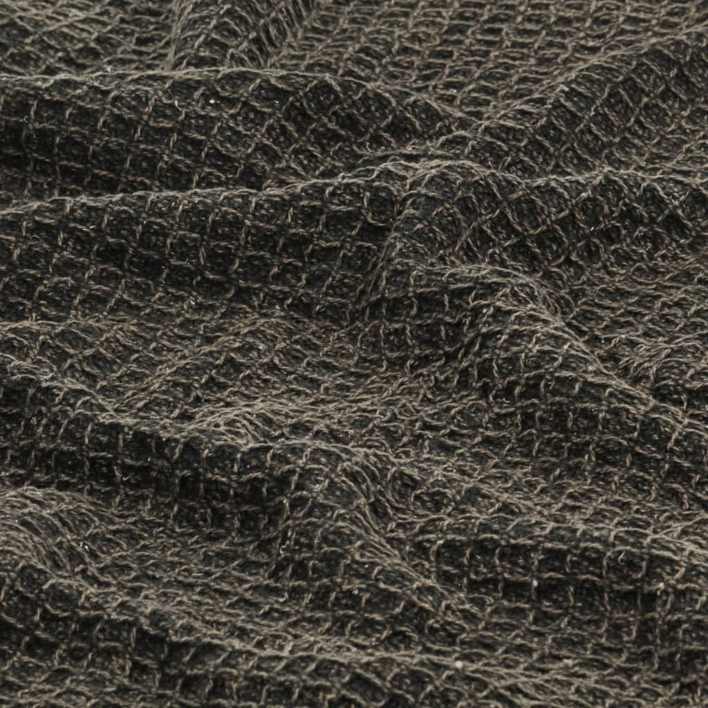vidaXL Pătură decorativă, antracit/maro, 220 x 250 cm, bumbac vidaXL Pătură decorativă, antracit/maro, 220 x 250 cm, bumbac