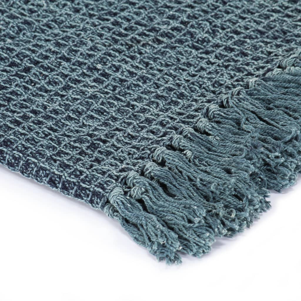 vidaXL Pătură decorativă, albastru indigo, 125 x 150 cm, bumbac vidaXL Pătură decorativă, albastru indigo, 125 x 150 cm, bumbac