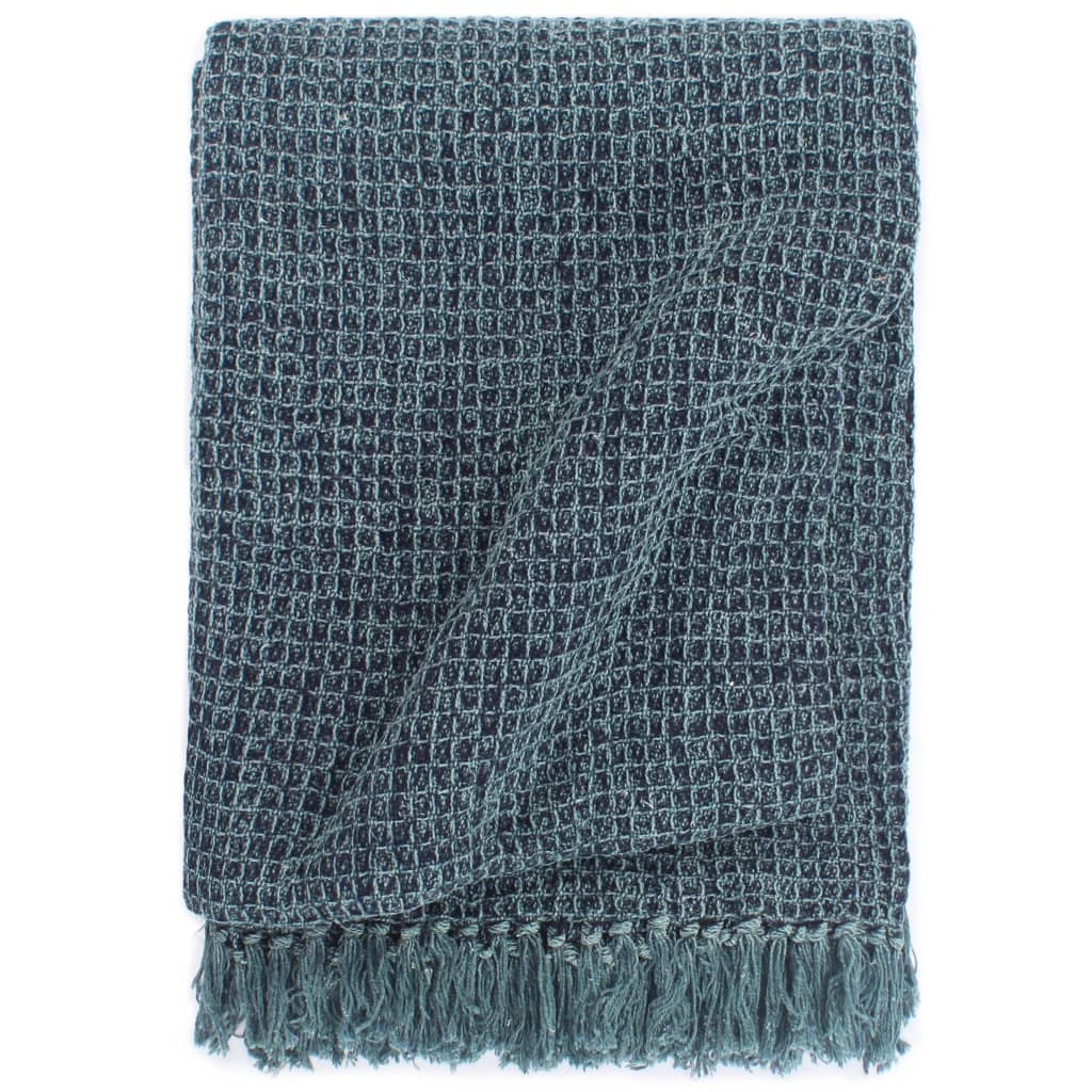 vidaXL Pătură decorativă, albastru indigo, 125 x 150 cm, bumbac vidaXL Pătură decorativă, albastru indigo, 125 x 150 cm, bumbac