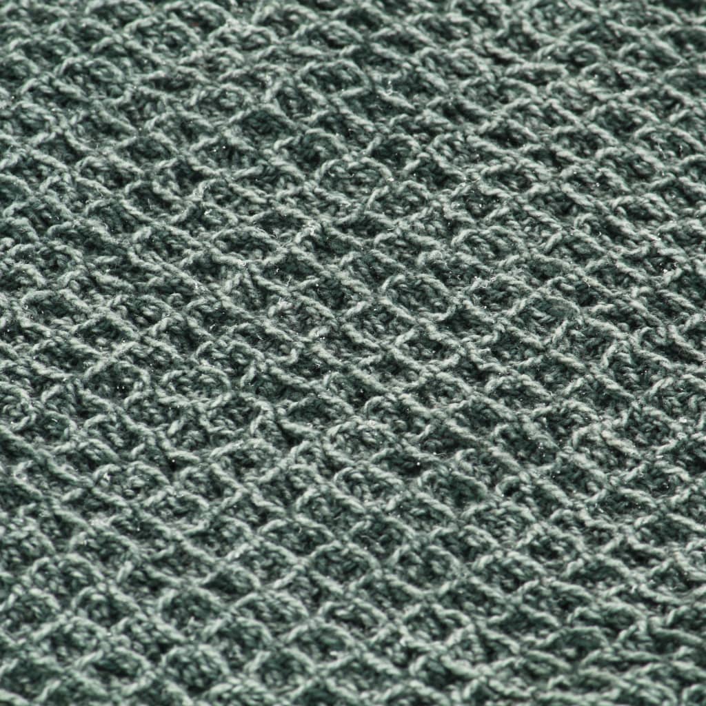 vidaXL Pătură decorativă, verde închis, 220 x 250 cm, bumbac