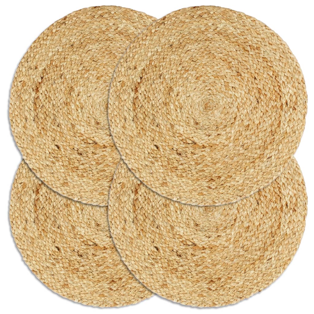 vidaXL Naproane, 4 buc., natural, 38 cm, iută, rotund vidaXL Naproane, 4 buc., natural, 38 cm, iută, rotund