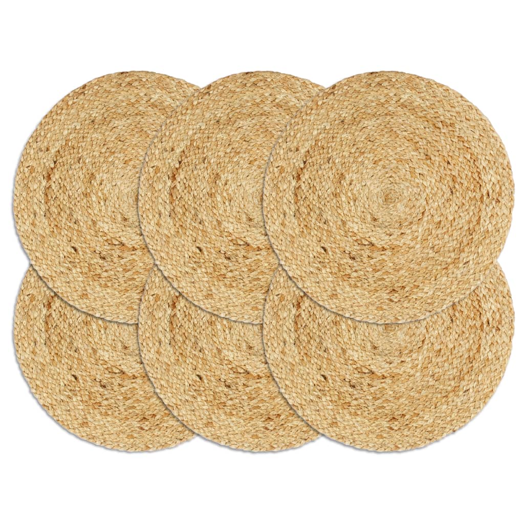 vidaXL Naproane, 6 buc., natural, 38 cm, iută, rotund vidaXL Naproane, 6 buc., natural, 38 cm, iută, rotund