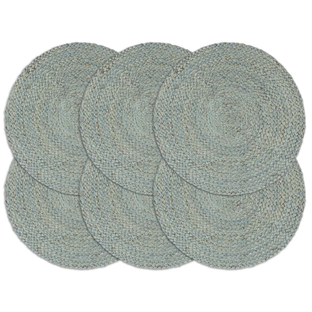 vidaXL Naproane, 6 buc., verde olive, 38 cm, iută, rotund vidaXL Naproane, 6 buc., verde olive, 38 cm, iută, rotund