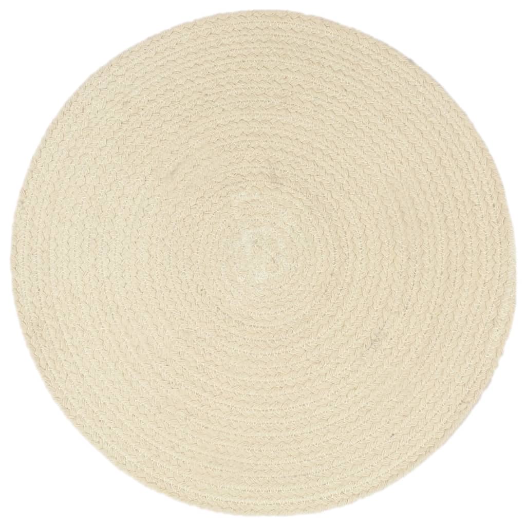 vidaXL Naproane, 4 buc., natural, 38 cm, bumbac, rotund vidaXL Naproane, 4 buc., natural, 38 cm, bumbac, rotund
