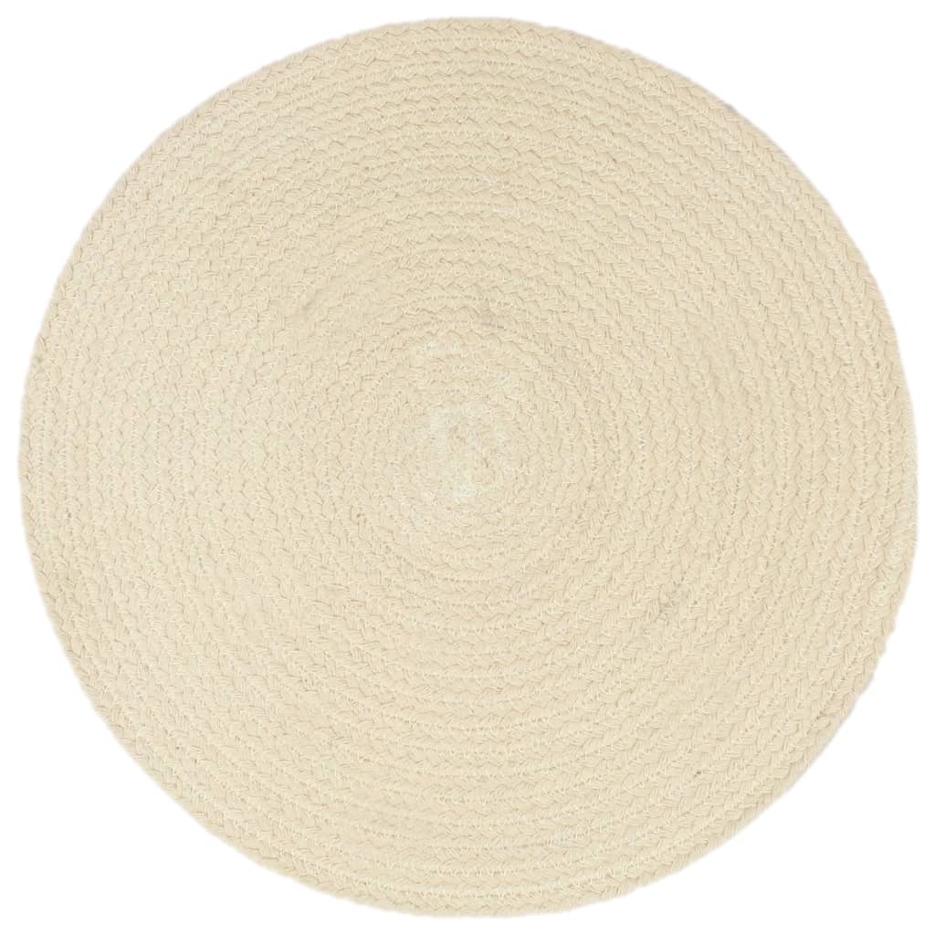 vidaXL Naproane, 6 buc., natural, 38 cm, bumbac, rotund vidaXL Naproane, 6 buc., natural, 38 cm, bumbac, rotund