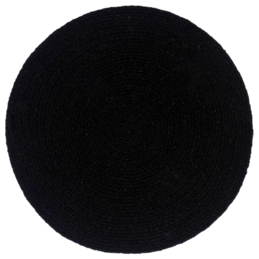 vidaXL Naproane, 6 buc., negru, 38 cm, bumbac, rotund vidaXL Naproane, 6 buc., negru, 38 cm, bumbac, rotund