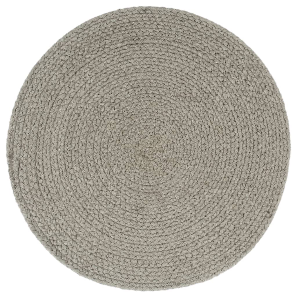 vidaXL Naproane, 6 buc., gri, 38 cm, bumbac, rotund vidaXL Naproane, 6 buc., gri, 38 cm, bumbac, rotund