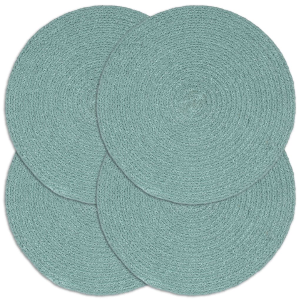 vidaXL Naproane, 4 buc., verde, 38 cm, bumbac, simplu, rotund vidaXL Naproane, 4 buc., verde, 38 cm, bumbac, simplu, rotund