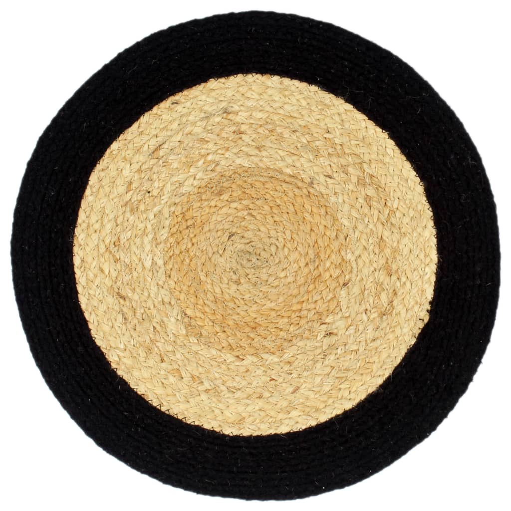 vidaXL Naproane, 4 buc., natural și negru, 38 cm, iută și bumbac vidaXL Naproane, 4 buc., natural și negru, 38 cm, iută și bumbac