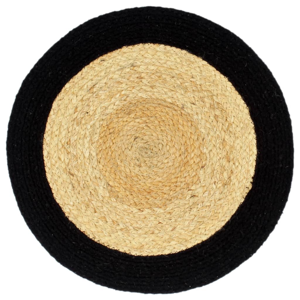 vidaXL Naproane, 6 buc., natural și negru, 38 cm, iută și bumbac vidaXL Naproane, 6 buc., natural și negru, 38 cm, iută și bumbac