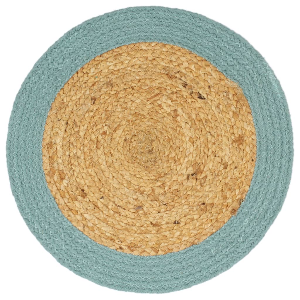 vidaXL Naproane, 6 buc., natural și verde, 38 cm, iută și bumbac vidaXL Naproane, 6 buc., natural și verde, 38 cm, iută și bumbac