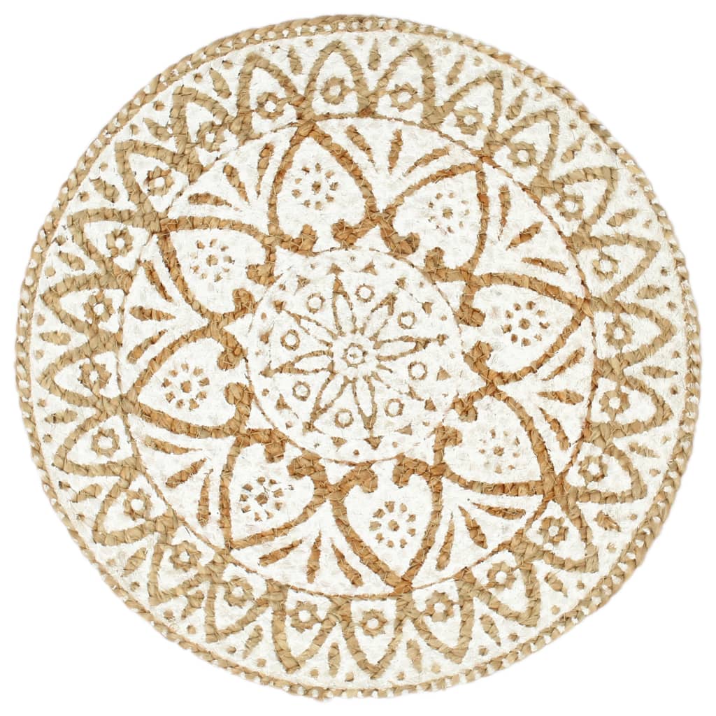 vidaXL Naproane, 6 buc., alb, 38 cm, iută, rotund vidaXL Naproane, 6 buc., alb, 38 cm, iută, rotund