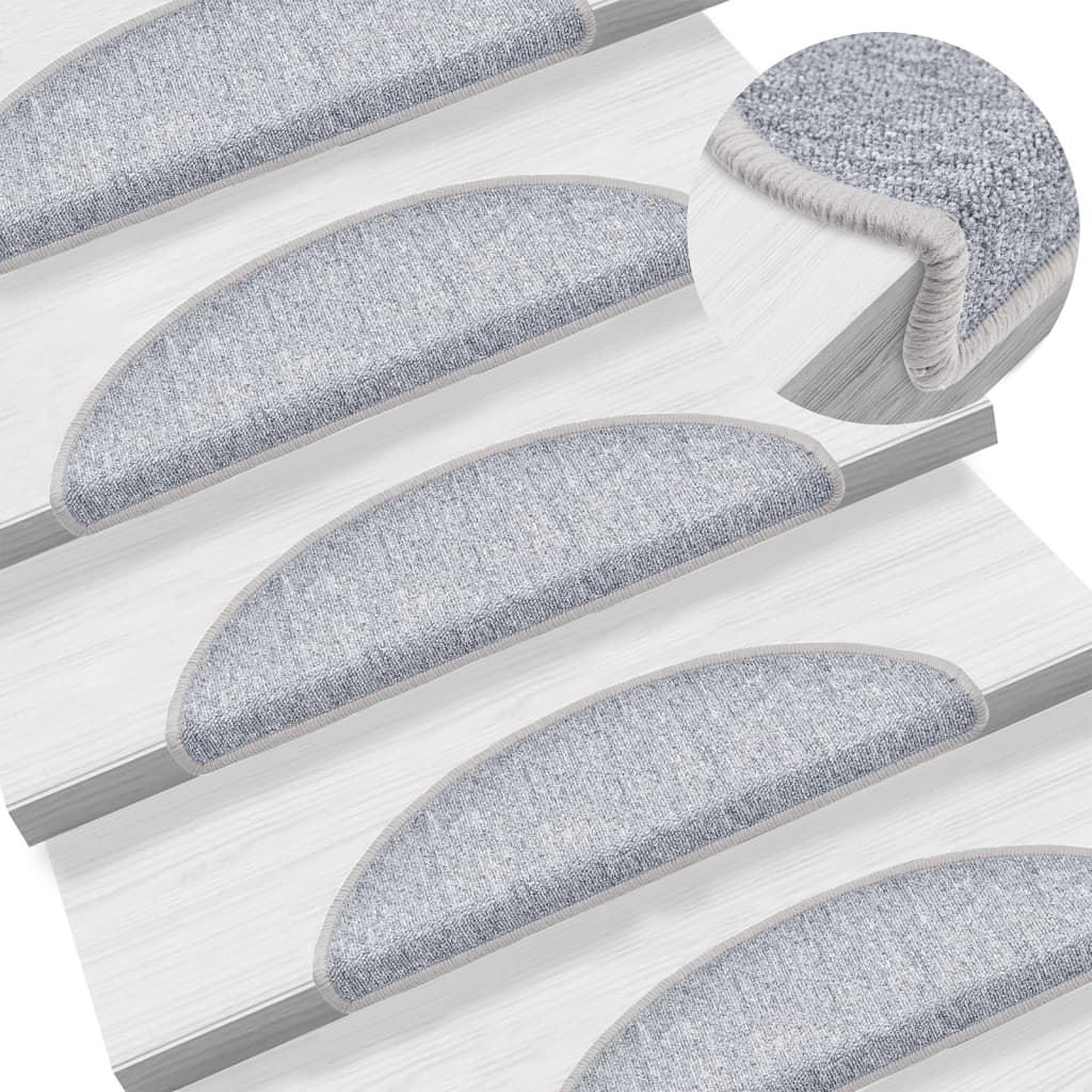 vidaXL Covorașe pentru scări, 15 buc., 56x17x3 cm, gri deschis, semirotunde vidaXL Covorașe pentru scări, 15 buc., 56x17x3 cm, gri deschis, semirotunde