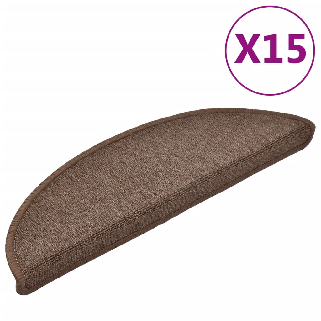 vidaXL Covorașe scări, 15 buc., 56x17x3 cm, maro cafea, semirotunde vidaXL Covorașe scări, 15 buc., 56x17x3 cm, maro cafea, semirotunde