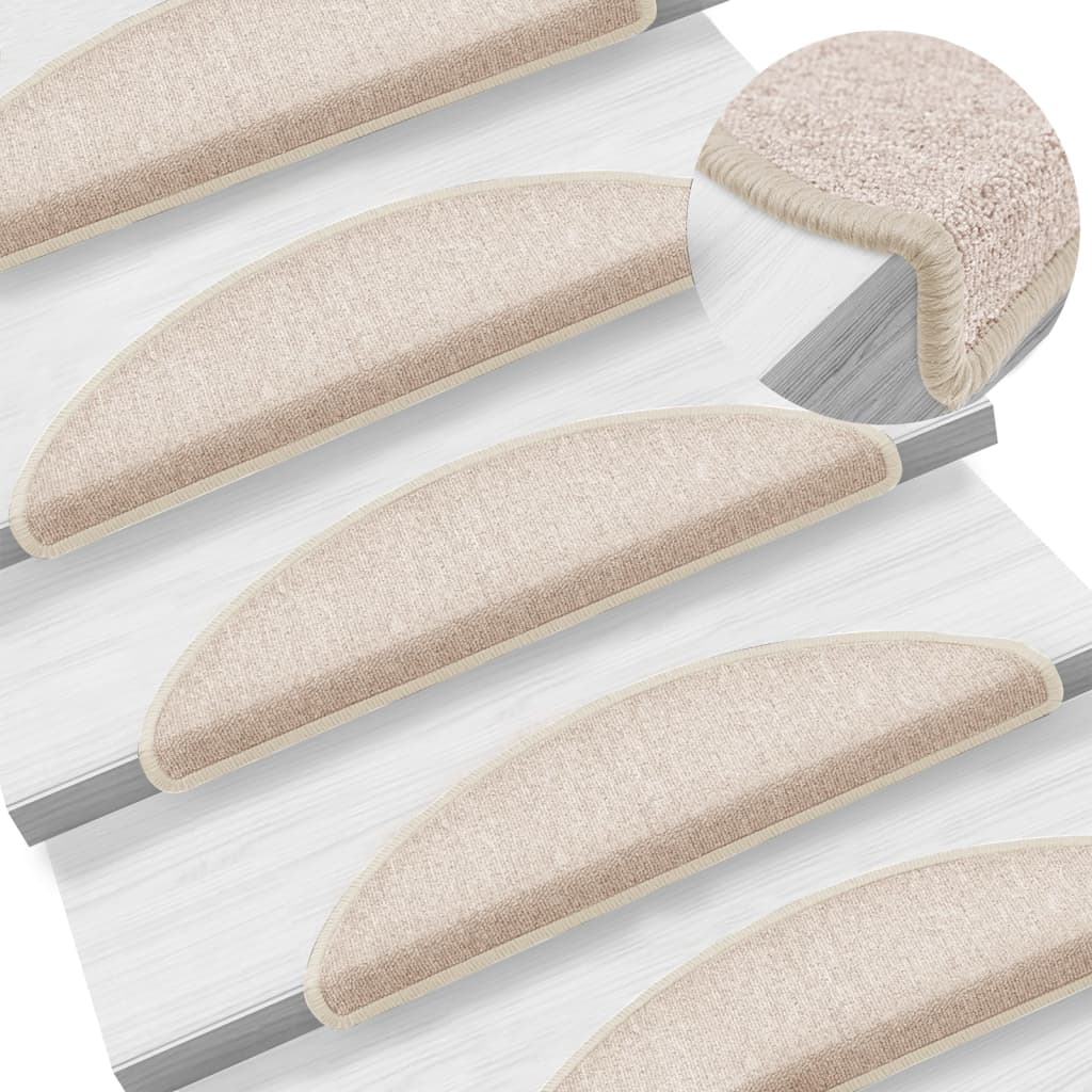 vidaXL Covorașe pentru scări, 15 buc., 56x17x3 cm, semirotunde, gri taupe vidaXL Covorașe pentru scări, 15 buc., 56x17x3 cm, semirotunde, gri taupe