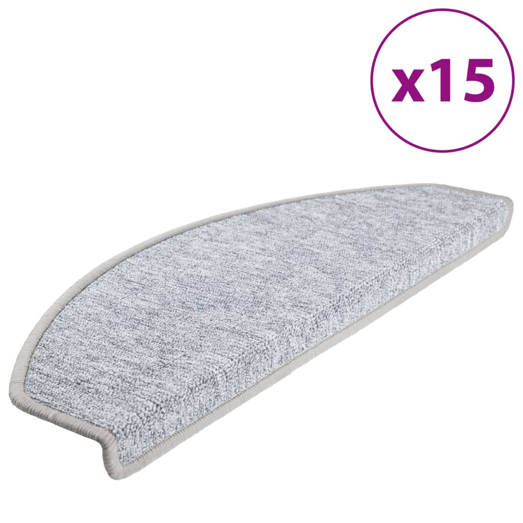 vidaXL Covorașe pentru scări, 15 buc., 65x24x4 cm, gri deschis, semirotunde, mari vidaXL Covorașe pentru scări, 15 buc., 65x24x4 cm, gri deschis, semirotunde, mari