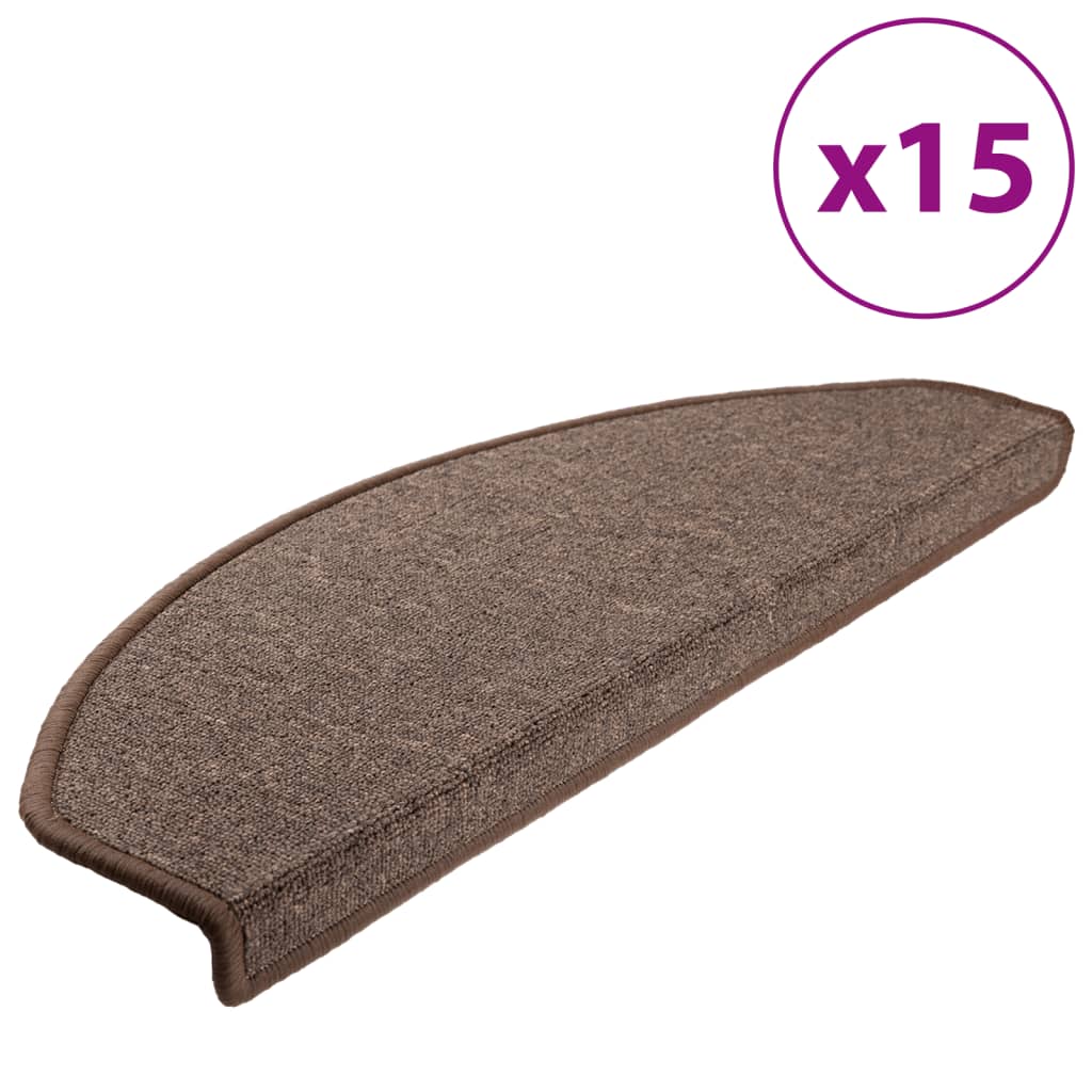 vidaXL Covorașe scări, 15 buc., 65x24x4 cm, maro cafea, semirotunde, mari vidaXL Covorașe scări, 15 buc., 65x24x4 cm, maro cafea, semirotunde, mari