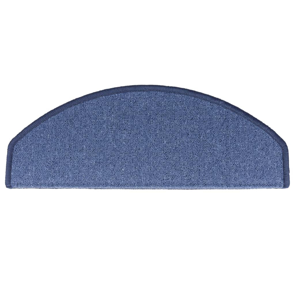 vidaXL Covorașe pentru scări, 15 buc., 65x24x4 cm, albastru, semirotunde, mari
