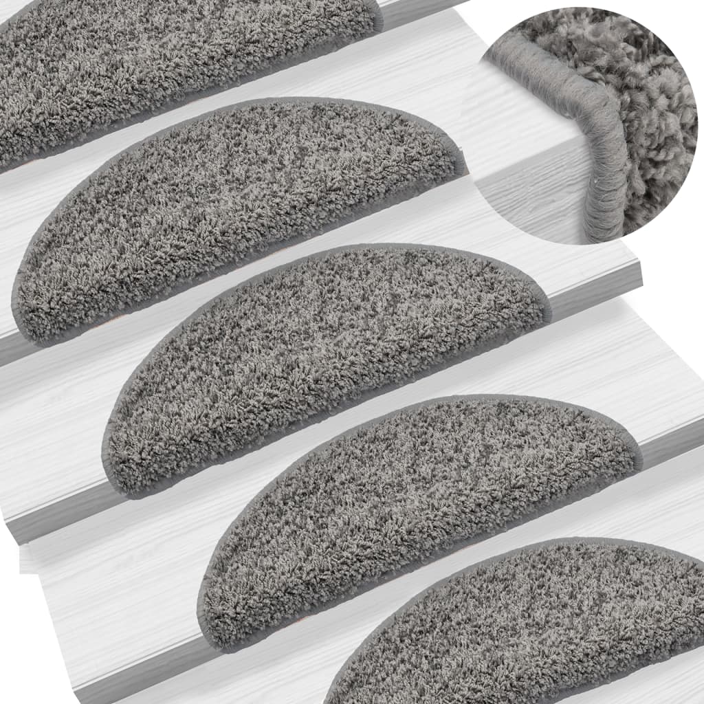 vidaXL Covorașe pentru scări, 15 buc., 56x17x3 cm, gri, semirotunde vidaXL Covorașe pentru scări, 15 buc., 56x17x3 cm, gri, semirotunde