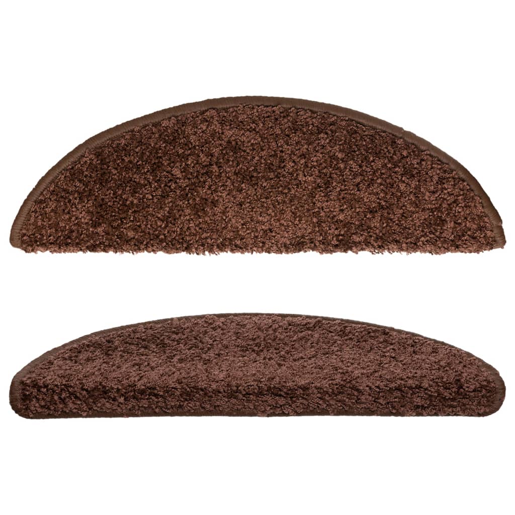 vidaXL Covorașe pentru scări, 15 buc., 56x17x3 cm, maro, semirotunde vidaXL Covorașe pentru scări, 15 buc., 56x17x3 cm, maro, semirotunde