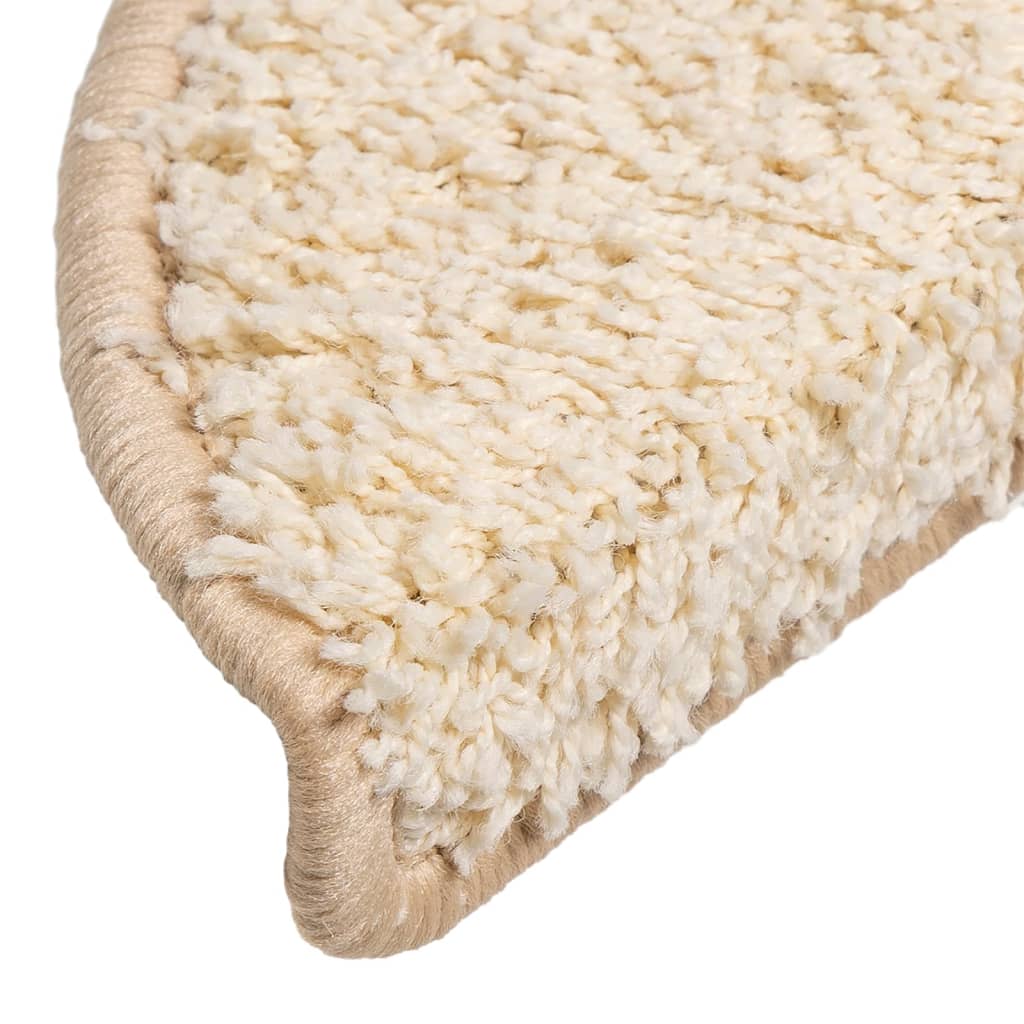 vidaXL Covorașe pentru scări, 15 buc., 56x17x3 cm, semirotunde, crem vidaXL Covorașe pentru scări, 15 buc., 56x17x3 cm, semirotunde, crem