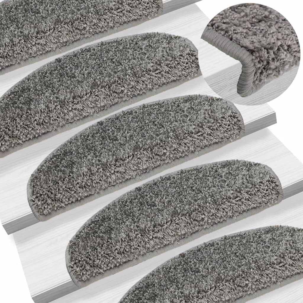 vidaXL Covorașe pentru scări, 15 buc., 65x21x4 cm, gri, semirotunde, mari vidaXL Covorașe pentru scări, 15 buc., 65x21x4 cm, gri, semirotunde, mari